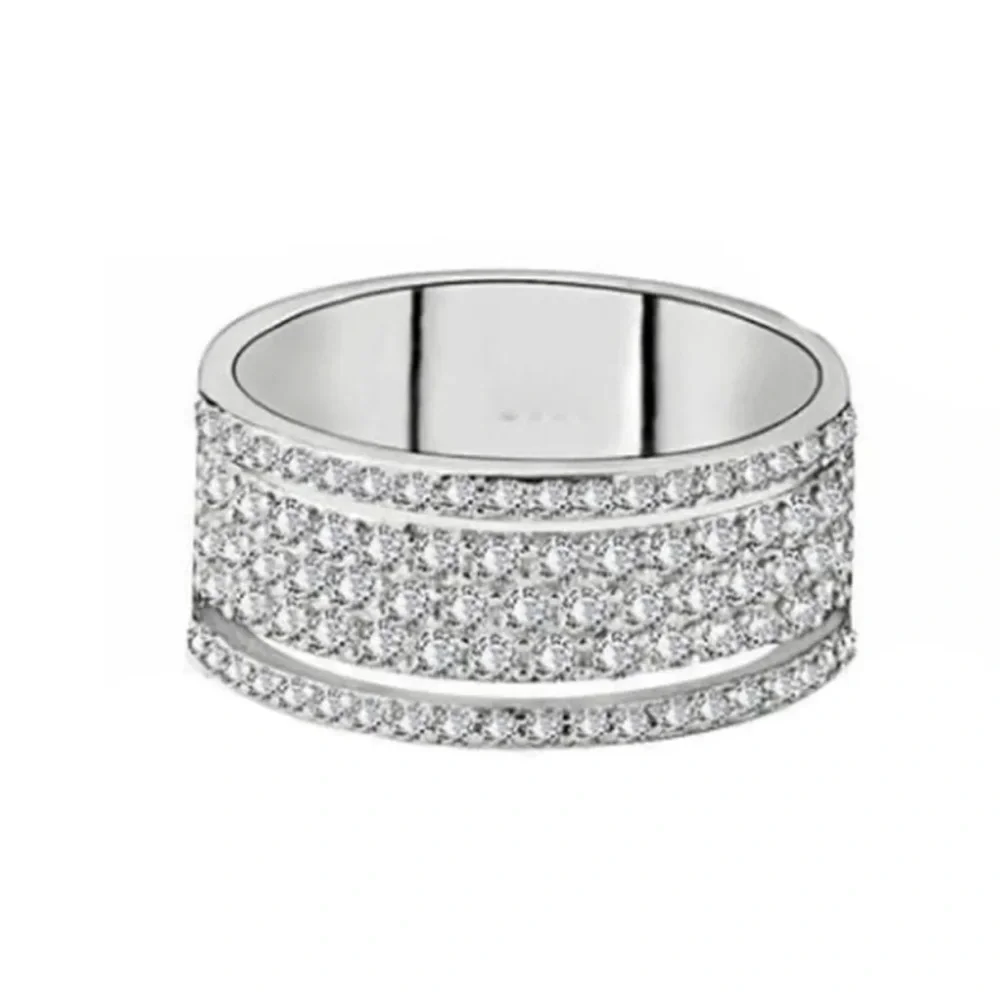 *NEW Sterling Silver Diamond Multi Eternity Ring